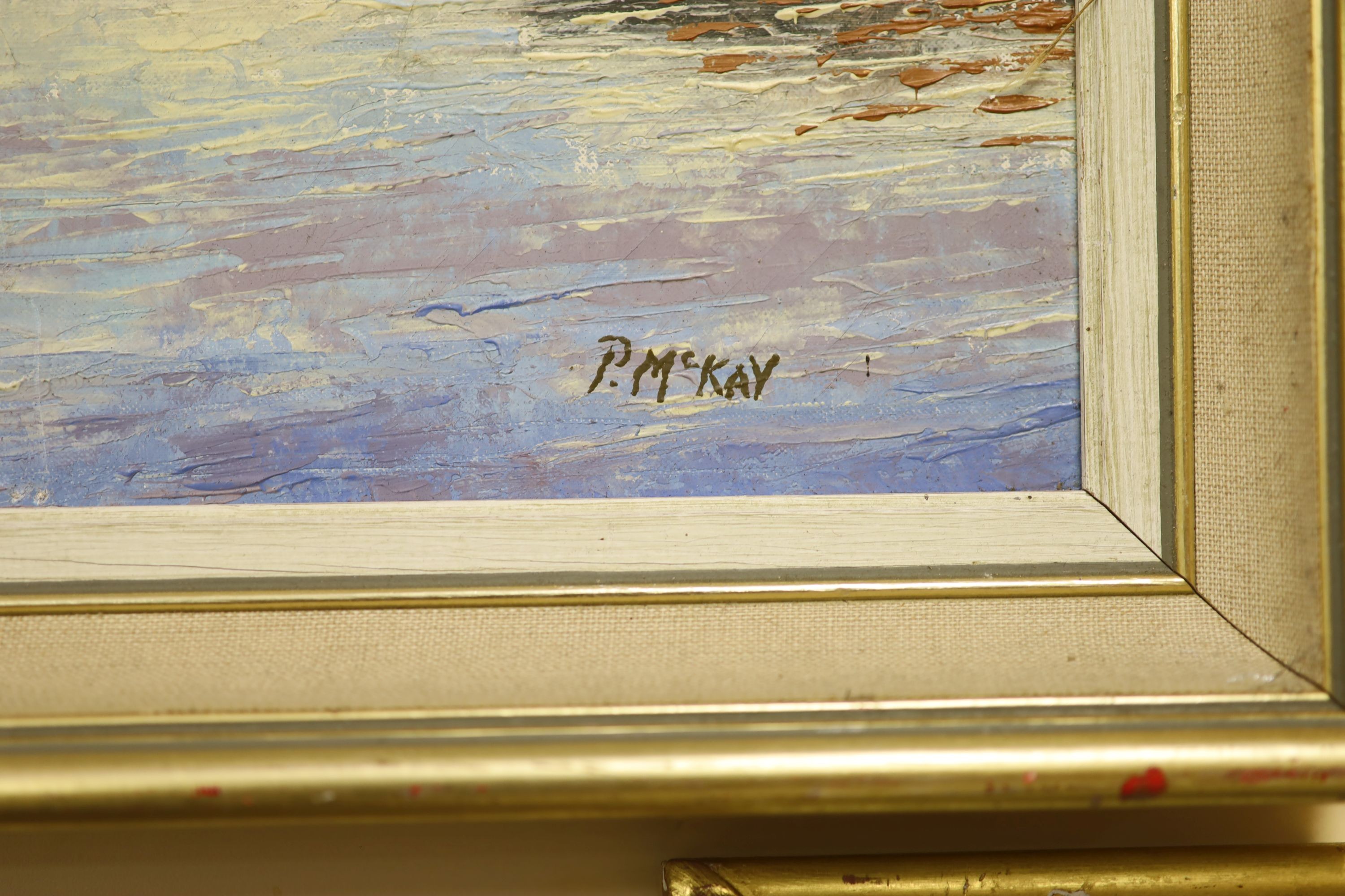 P. McKay, oil on canvas, Rydal Water, signed, 44 x 60cm